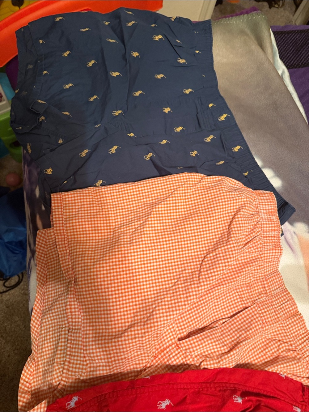 Ralph Lauren Navy & Orange Gingham Boxer Bundle